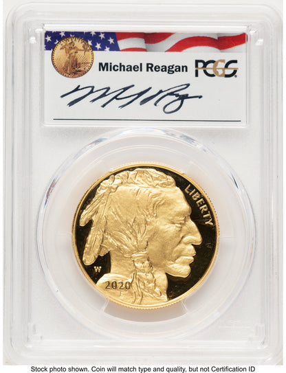 2020-W Proof Gold Buffalo 1 oz FDI Reagan Legacy Series Michael Reagan PCGS PR70