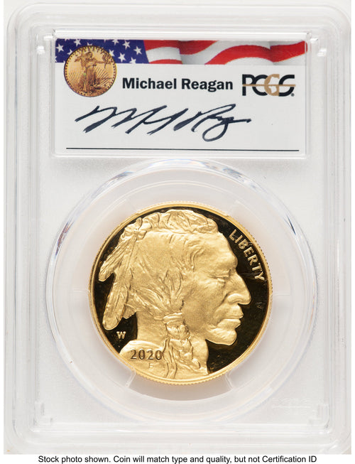 2020-W Proof Gold Buffalo 1 oz FDI Reagan Legacy Series Michael Reagan PCGS PR70