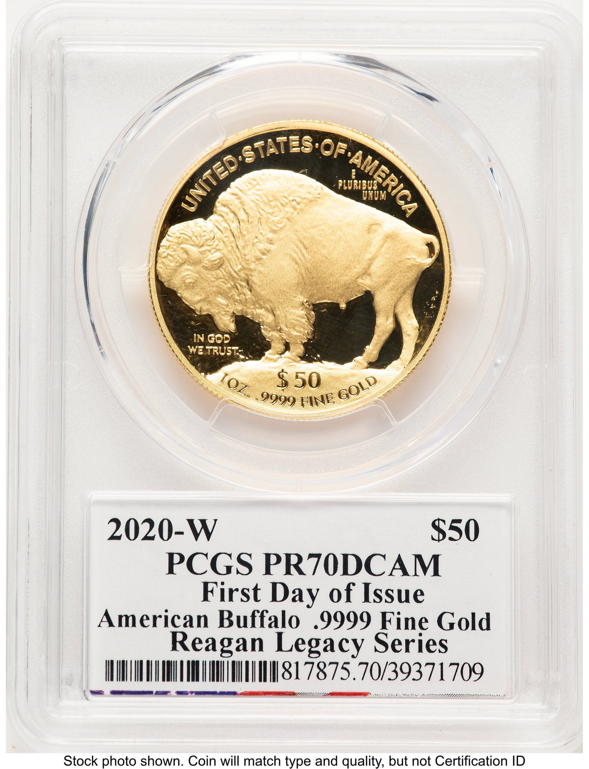 2020-W Proof Gold Buffalo 1 oz FDI Reagan Legacy Series Michael Reagan PCGS PR70