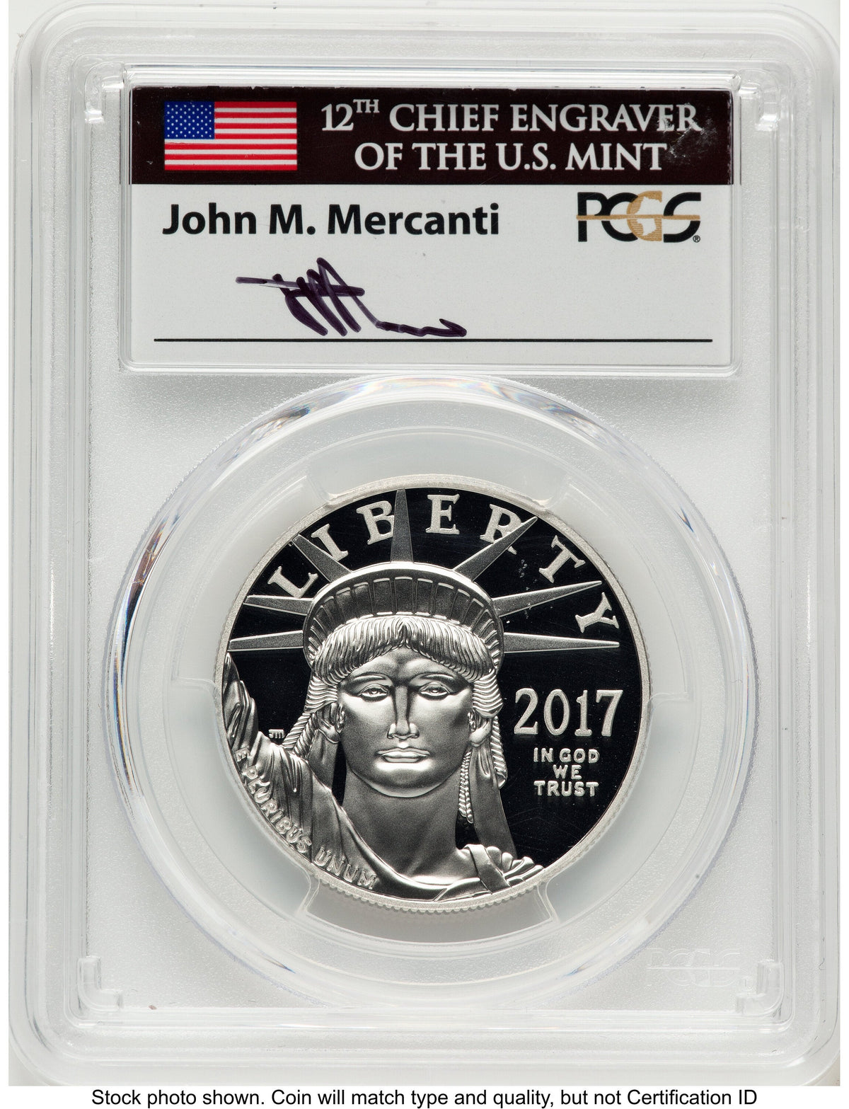 2017-W Proof Platinum Eagle 1 oz FDI John PCGS PR70 Mercanti