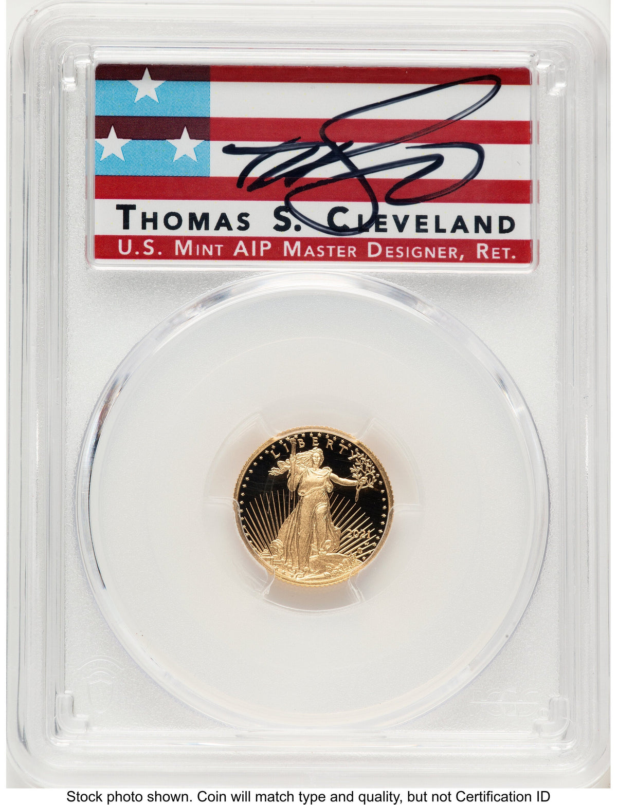 2021-W Type 2 Proof Gold Eagle 1/10 oz FDI Thomas Cleveland Americana PCGS PR70