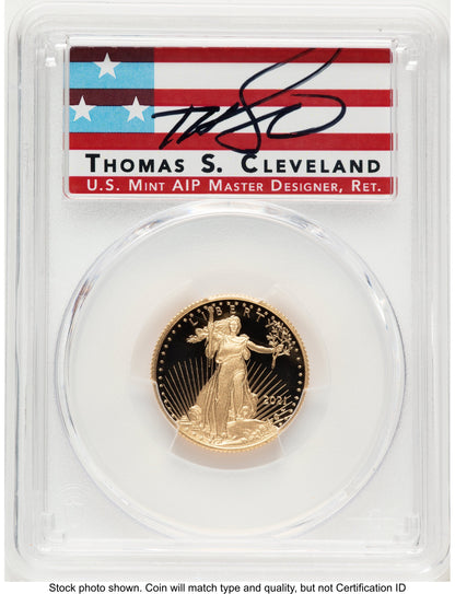 2021-W Type 2 Proof Gold Eagle 1/4 oz FDI Thomas Cleveland Americana PCGS PR70