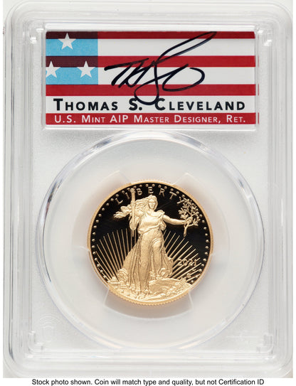 2021-W Type 2 Proof Gold Eagle 1/2 oz FDI Thomas Cleveland Americana PCGS PR70