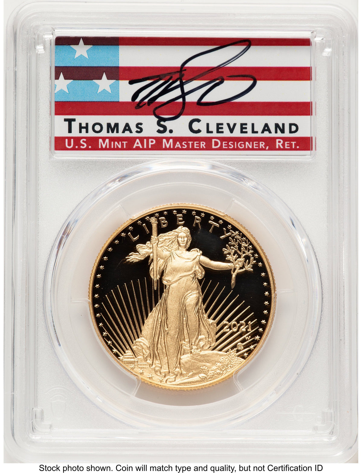 2021-W Type 2 Proof Gold Eagle 1 oz FDI Thomas Cleveland Americana PCGS PR70