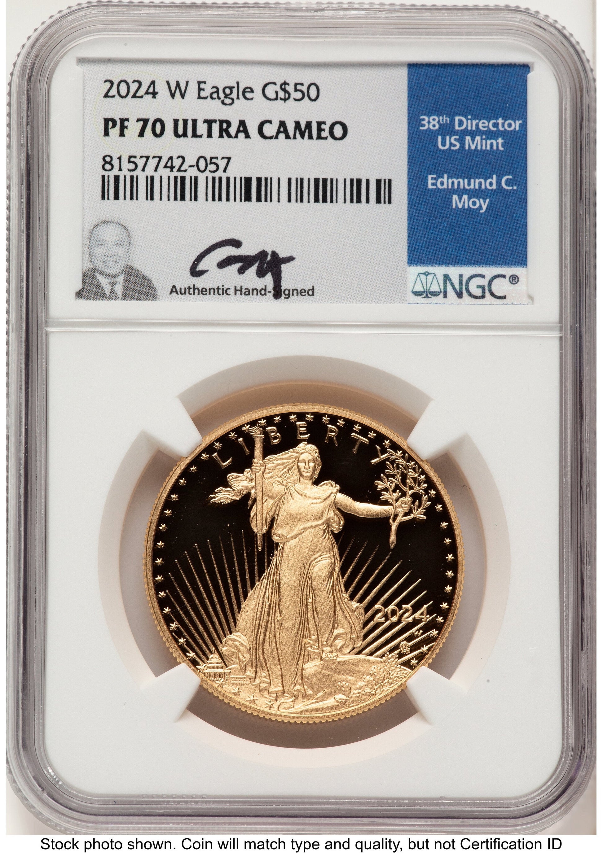 2024-W Proof Gold Eagle 1 oz NGC PF70 Ed Moy