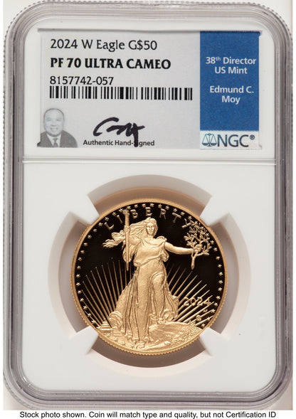 2024-W Proof Gold Eagle 1 oz NGC PF70 Ed Moy