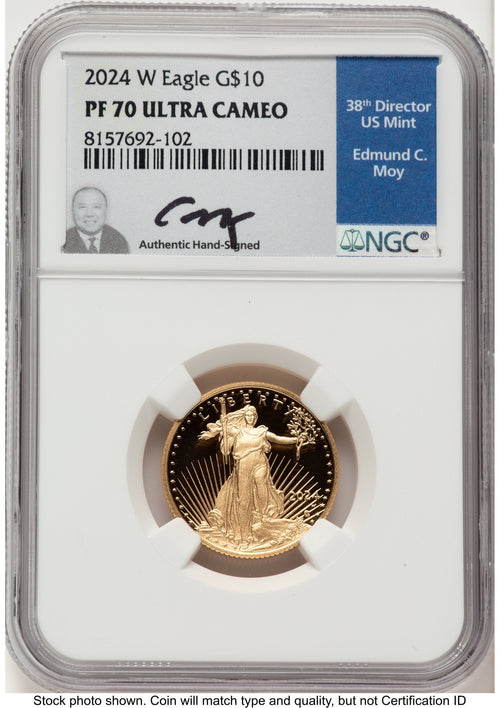 2024-W Proof Gold Eagle 1/4 oz NGC PF70 Ed Moy