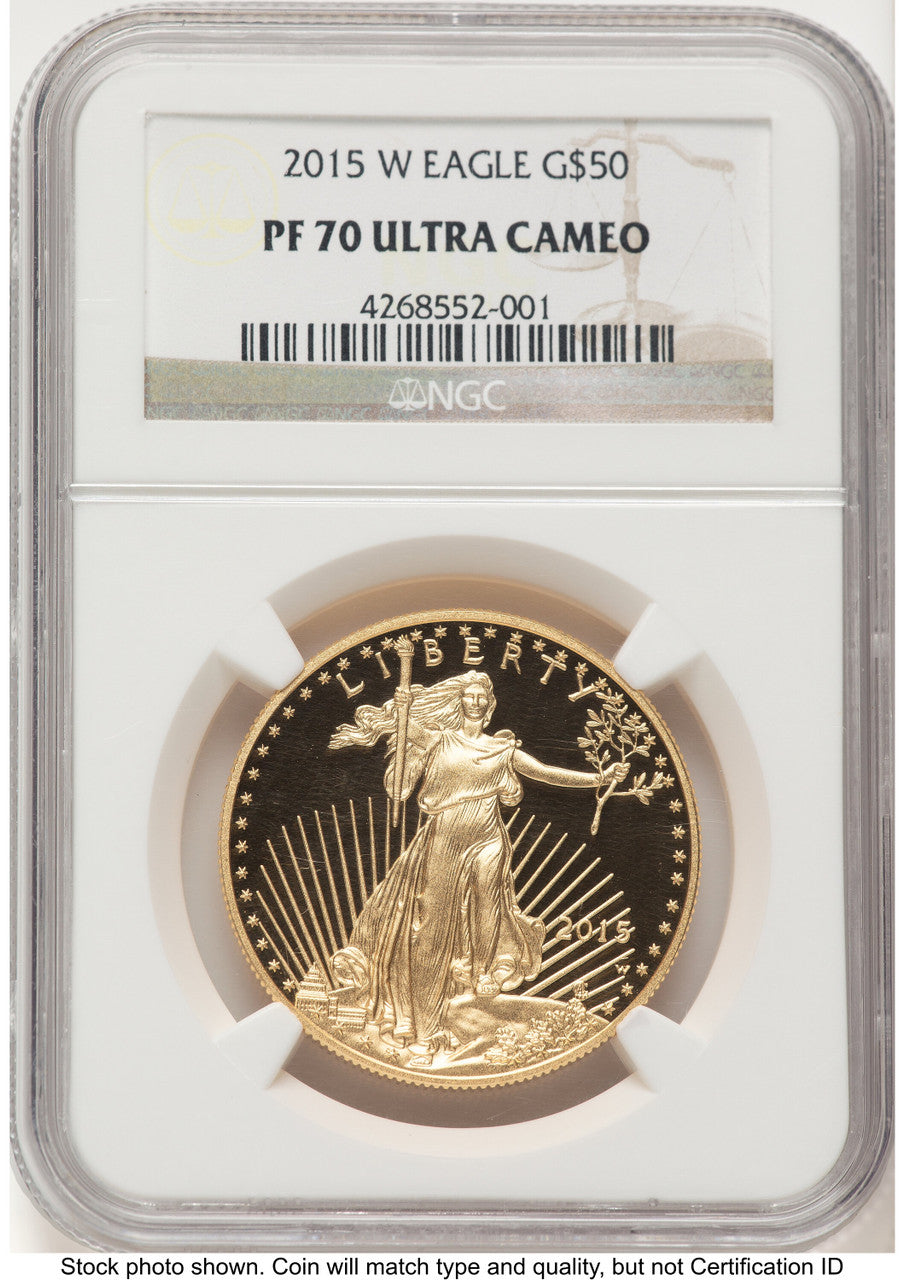 2015-W Proof Gold Eagle 1 oz Brown Label NGC PF70