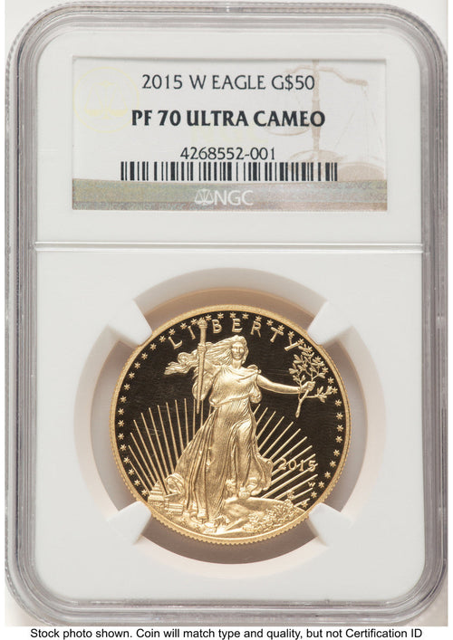 2015-W Proof Gold Eagle 1 oz Brown Label NGC PF70