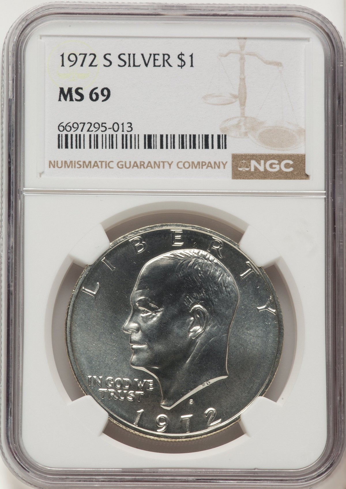 1972-S SILVER Eisenhower Dollar NGC MS69