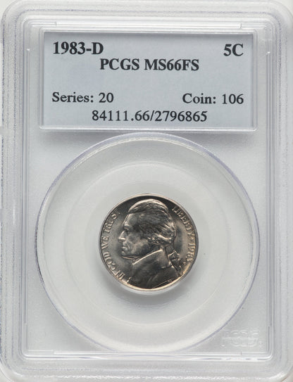 1983-D 5C FS Jefferson Nickel PCGS MS66
