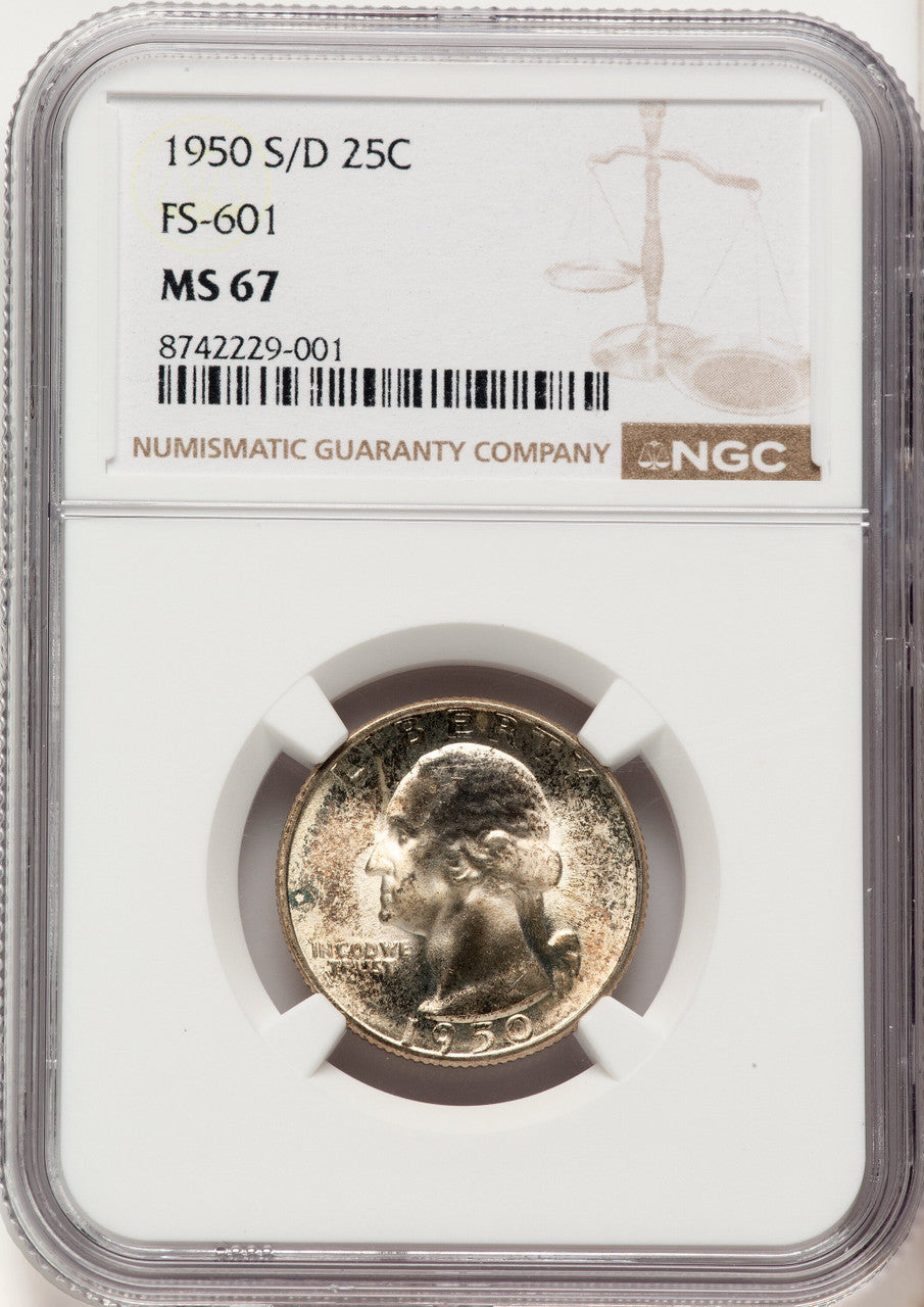 1950-S/D 25C Washington Quarter NGC MS67