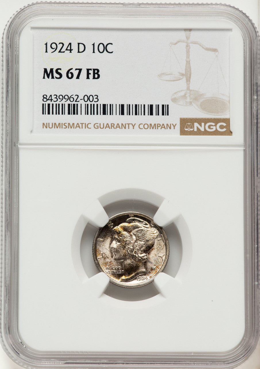 1924-D 10C FB Mercury Dime NGC MS67
