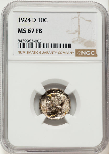 1924-D 10C FB Mercury Dime NGC MS67