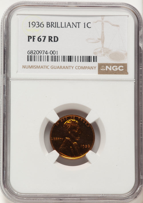 1936 1C TYPE 2 RD Proof Lincoln Cent NGC PR67