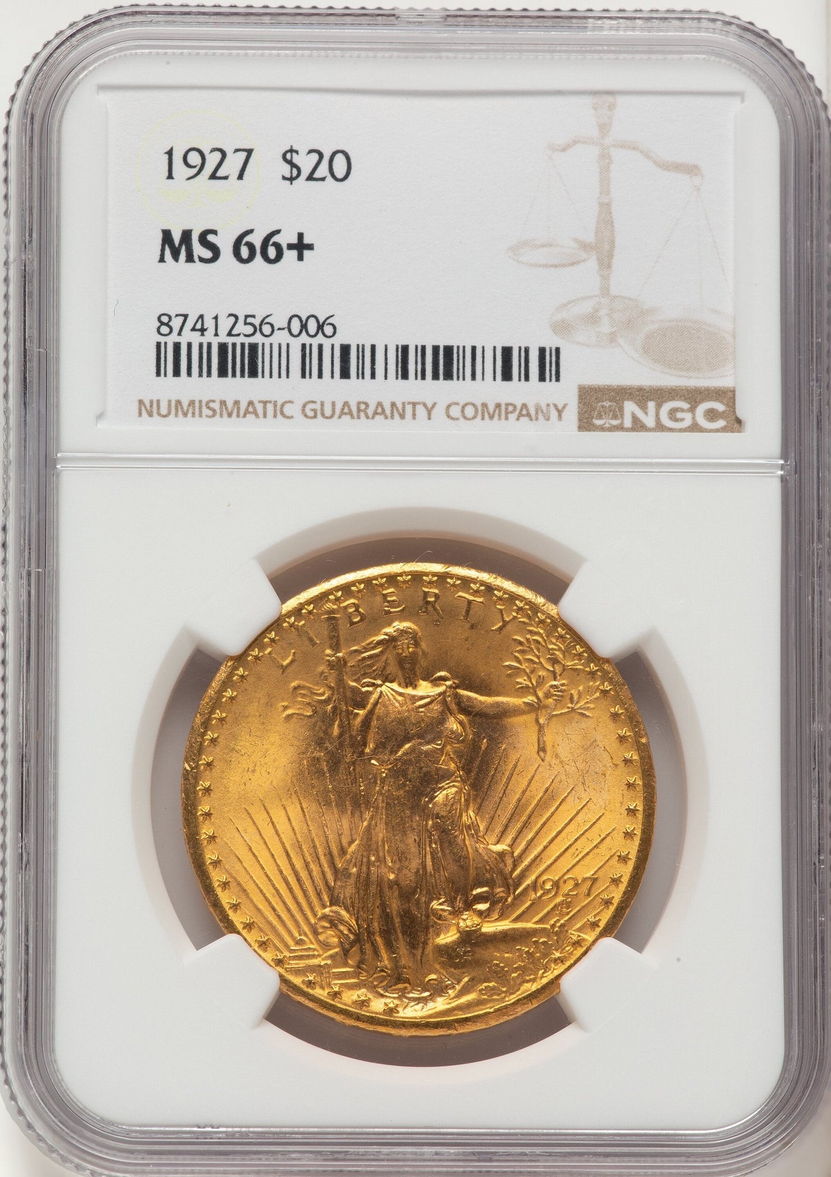 1927 $20 Saint-Gaudens Double Eagle NGC MS66+