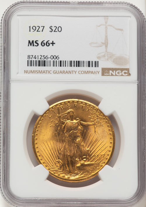 1927 $20 Saint-Gaudens Double Eagle NGC MS66+