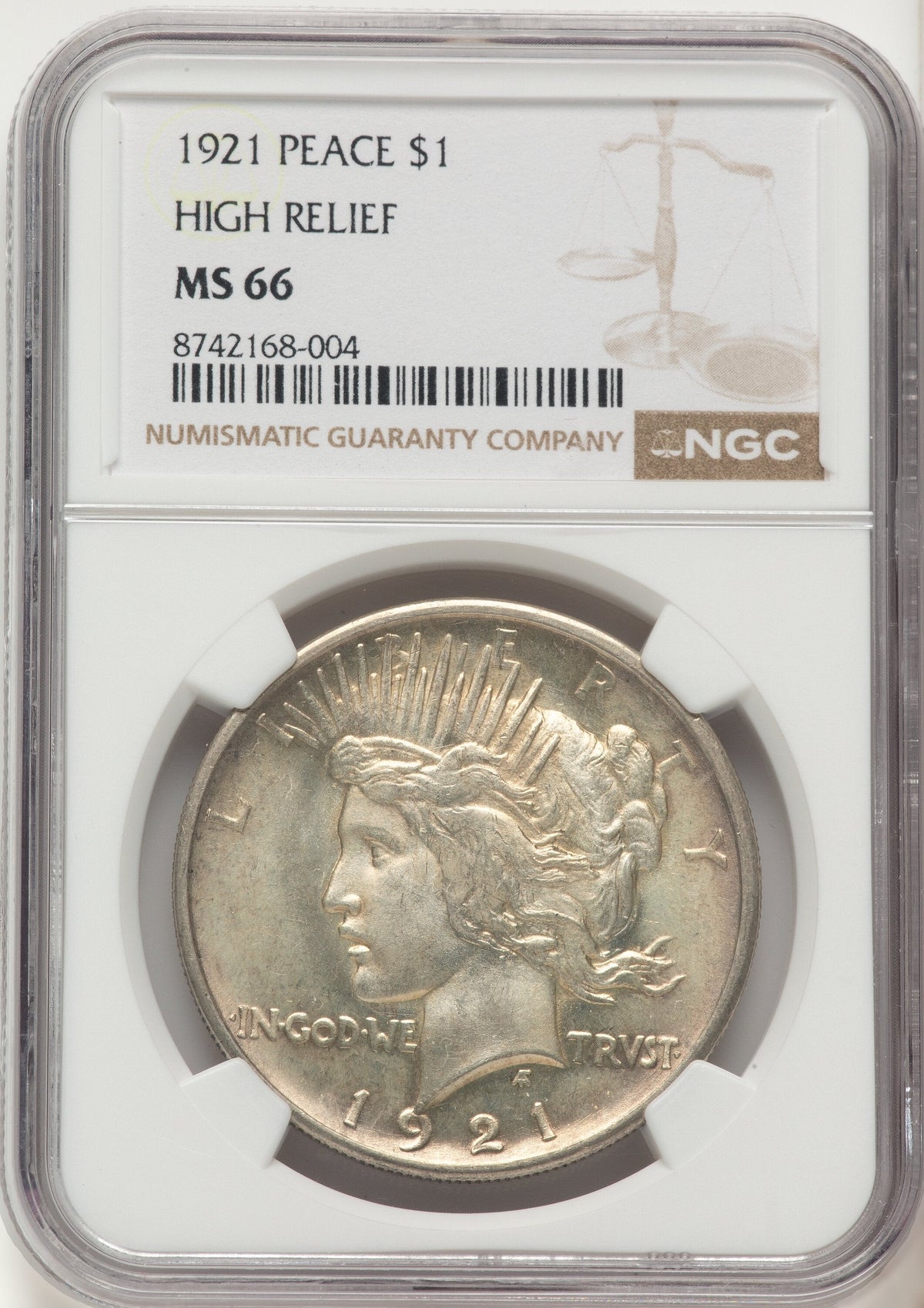 1921 Peace Dollar NGC MS66