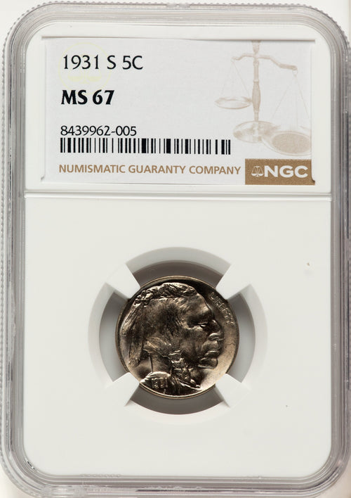 1931-S 5C Buffalo Nickel NGC MS67