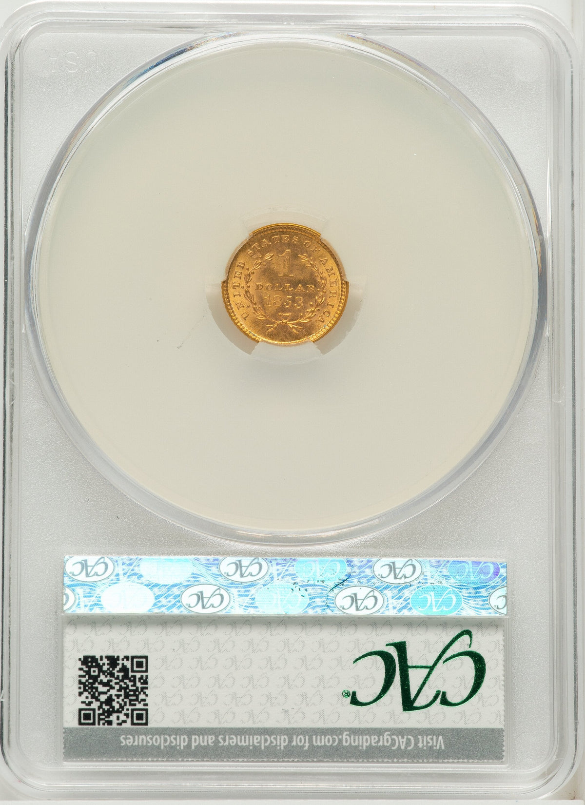 1853 G$1 Gold Dollar CACG MS65