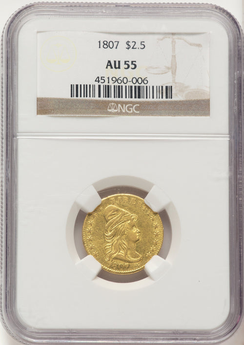 1807 $2.50 BD-1 R.3 Early Quarter Eagle NGC AU55