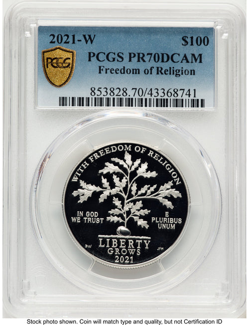 2021-W Proof Platinum Eagle 1 oz Blue Gradient PCGS PR70