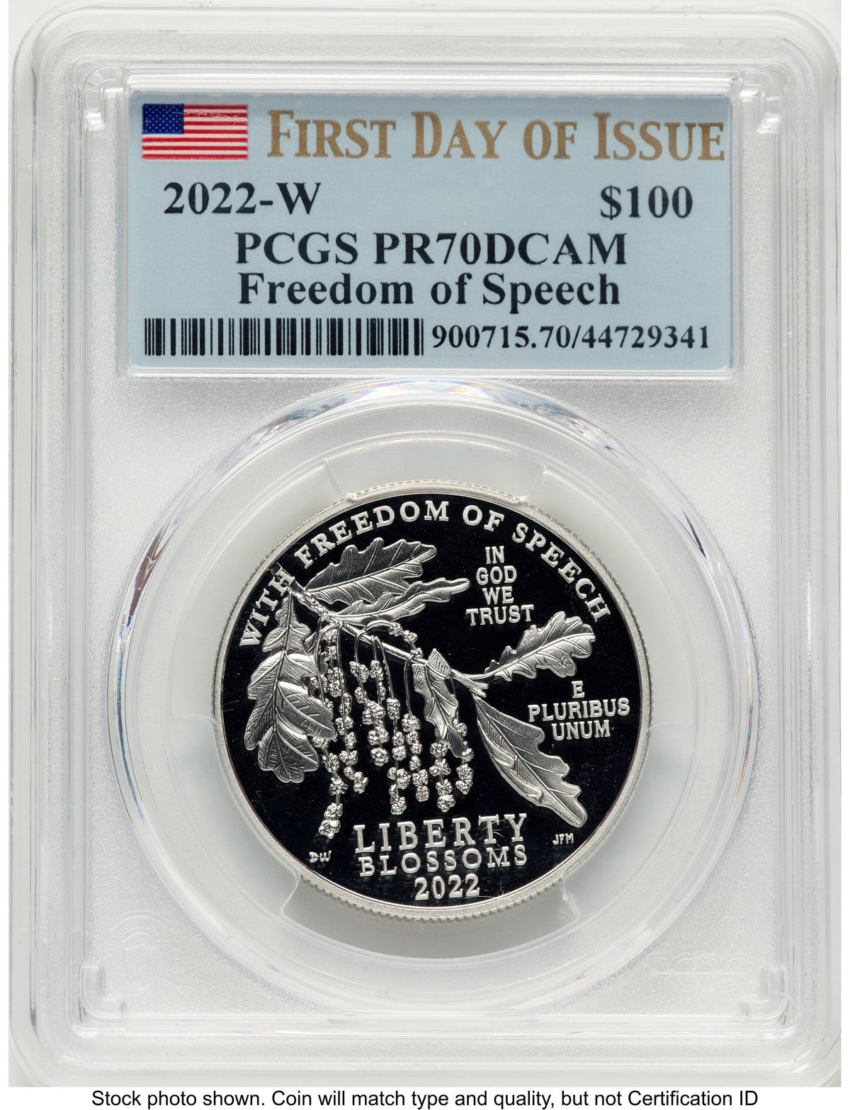 2022-W Proof Platinum Eagle 1 oz FDI Flag PCGS PR70