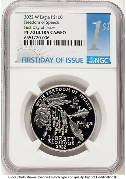 2022-W Proof Platinum Eagle 1 oz FDI 1ST NGC PF70