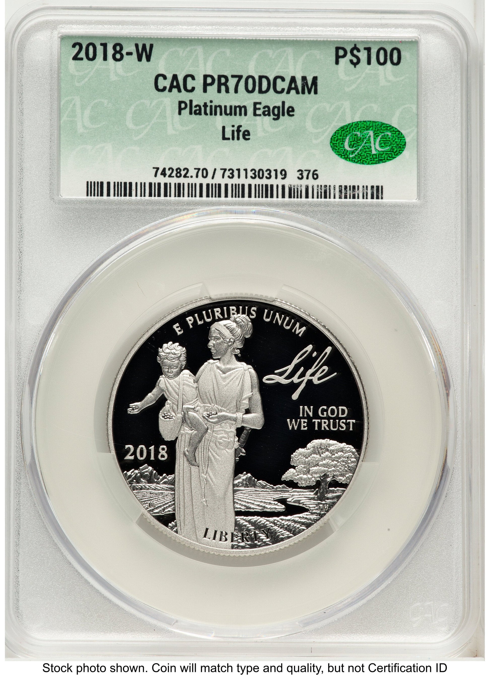 2018-W Proof Platinum Eagle 1 oz Non Designation CACG PR70