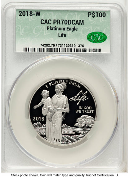 2018-W Proof Platinum Eagle 1 oz Non Designation CACG PR70