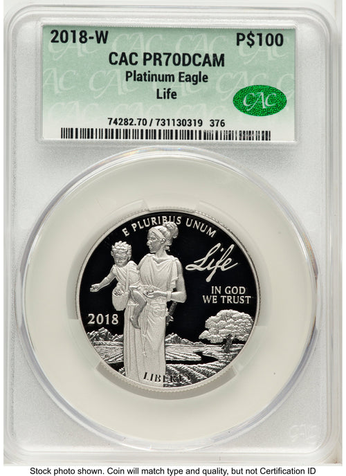 2018-W Proof Platinum Eagle 1 oz Non Designation CACG PR70