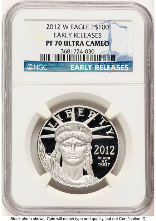 2012-W Proof Platinum Eagle 1 oz ER Blue NGC PF70