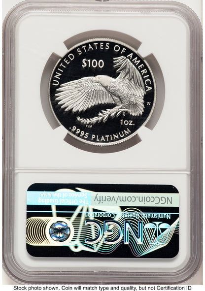 2023-W Proof Platinum Eagle 1 oz FDI Kenneth Bressett Portrait NGC PF70