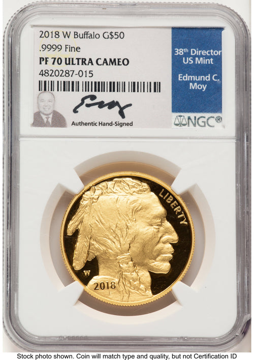 2018-W Proof Gold Buffalo 1 oz NGC PF70 Ed Moy