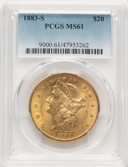 1883-S $20 Blue Gradient Liberty Double Eagle PCGS MS61