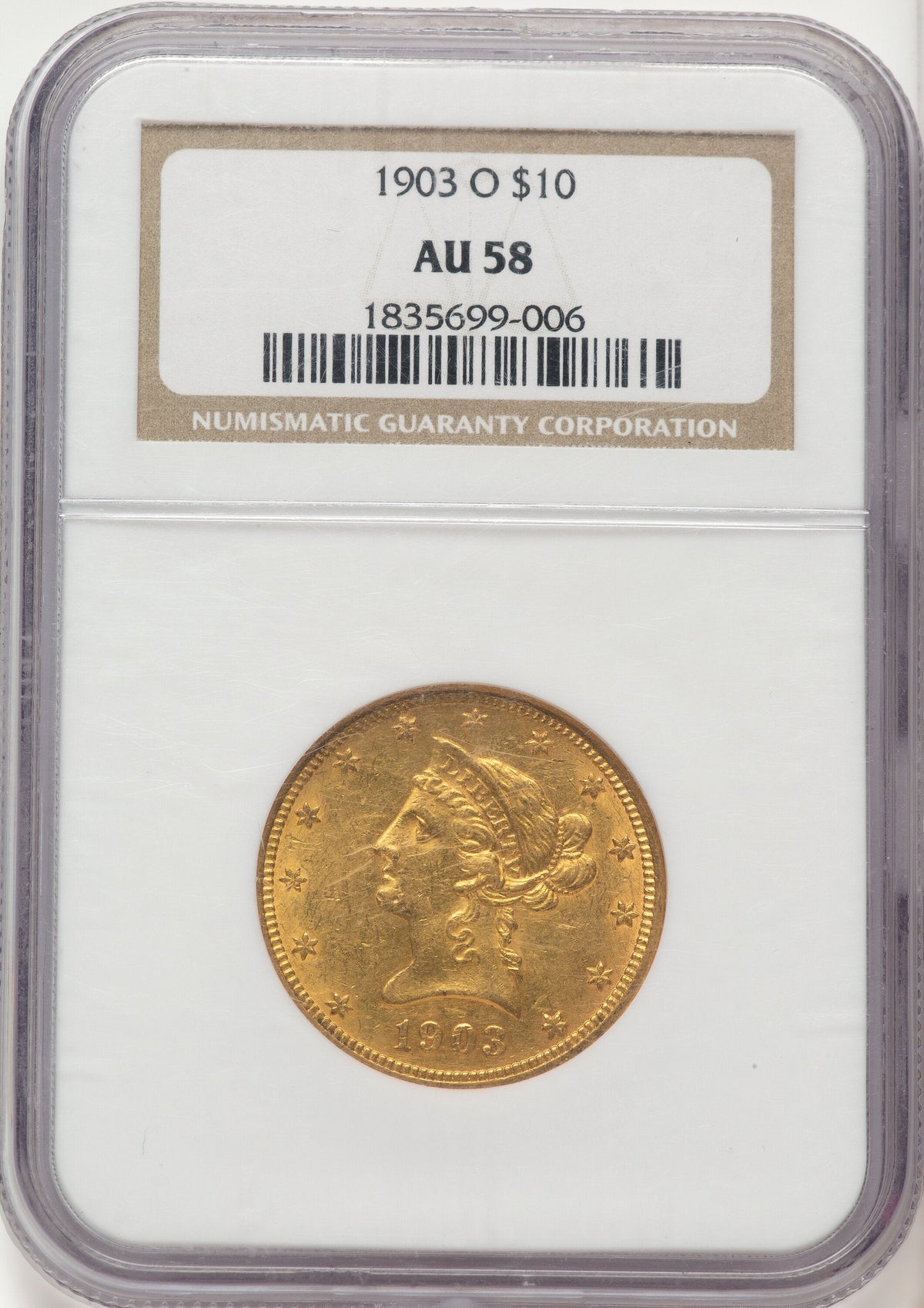 1903-O $10 Liberty Eagle NGC AU58