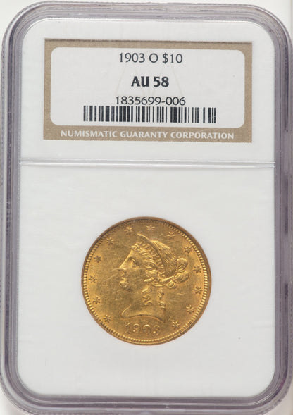 1903-O $10 Liberty Eagle NGC AU58