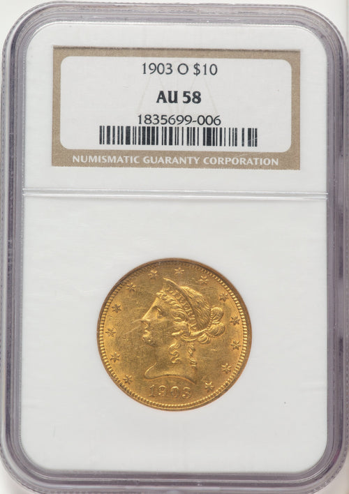1903-O $10 Liberty Eagle NGC AU58