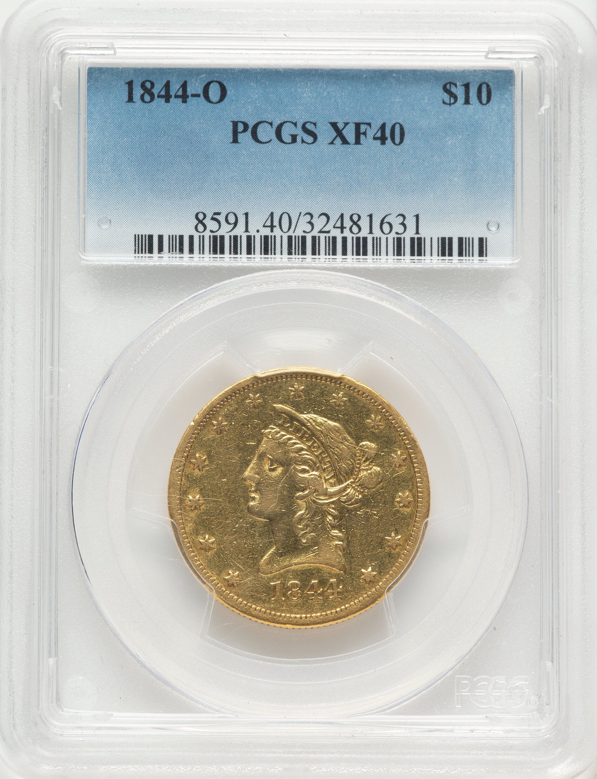 1844-O $10 Liberty Eagle PCGS XF40