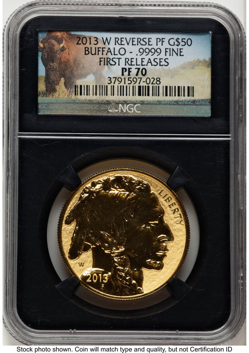 2013-W Reverse Proof Gold Buffalo 1 oz FR Bison Label NGC PF70