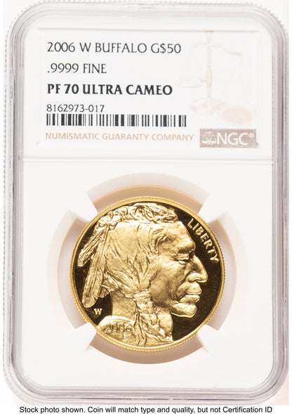 2006-W Proof Gold Buffalo 1 oz Brown Label NGC PF70