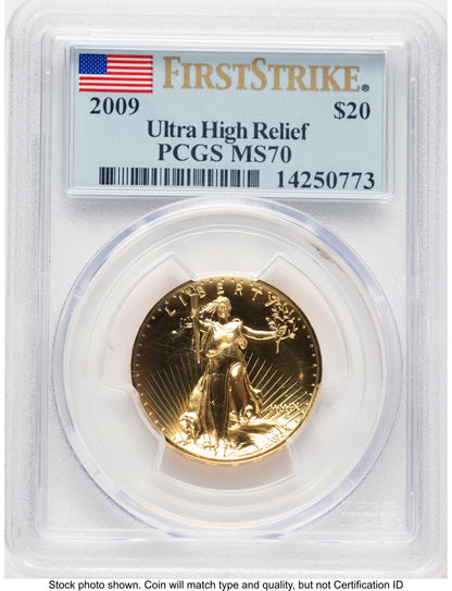 2009 G$20 Ultra High Relief FS Flag PCGS MS70