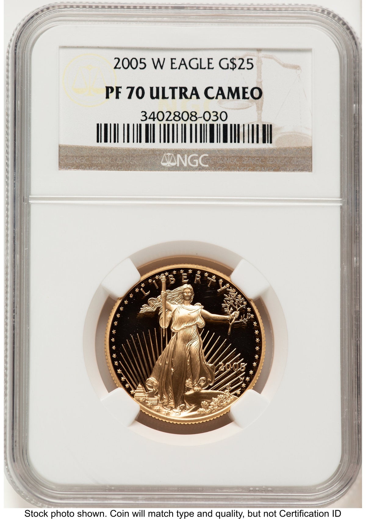 2005-W Proof Gold Eagle 1/2 oz Brown Label NGC PF70
