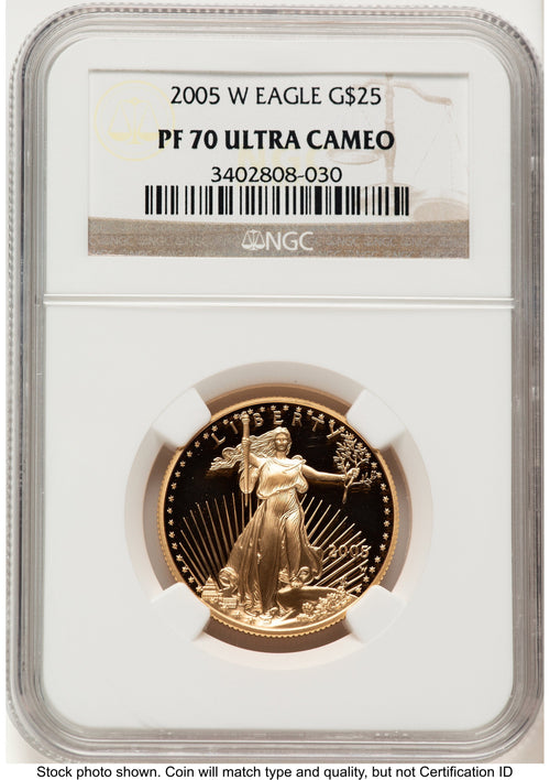 2005-W Proof Gold Eagle 1/2 oz Brown Label NGC PF70