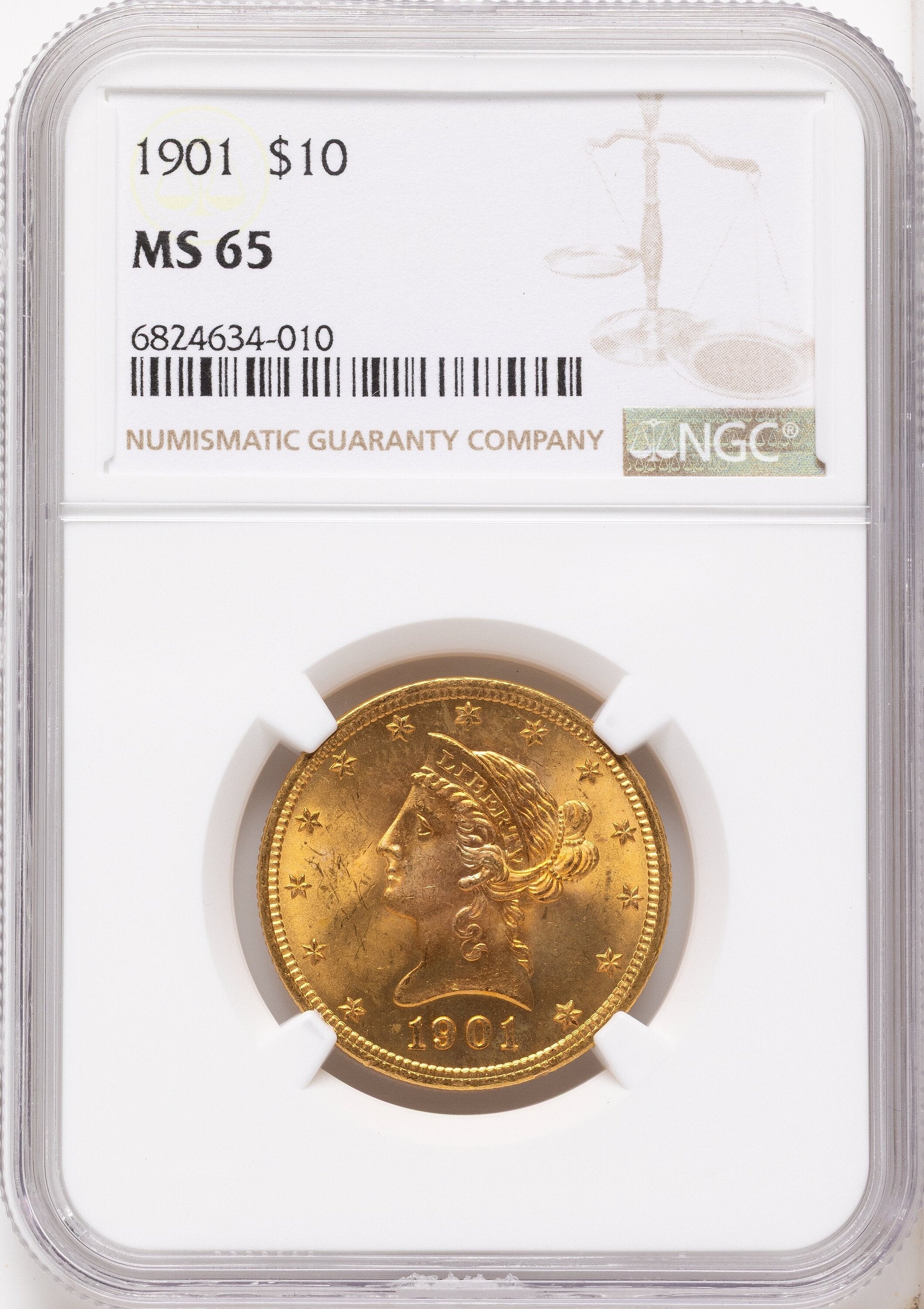 1901 $10 Liberty Eagle NGC MS65