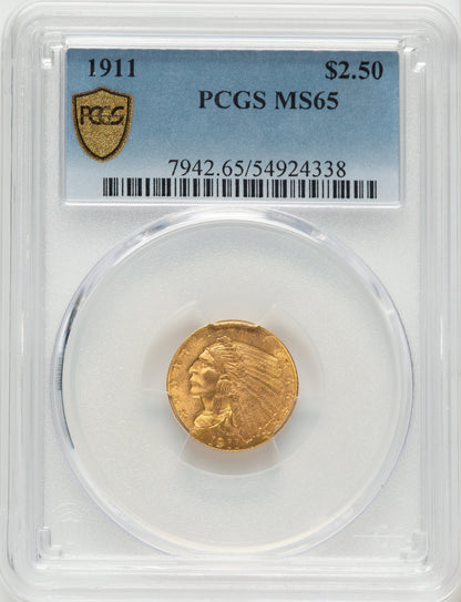 1911 $2.50 Indian Quarter Eagle PCGS MS65