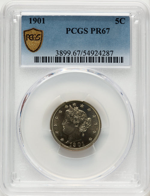 1901 5C Proof Liberty Nickel PCGS PR67