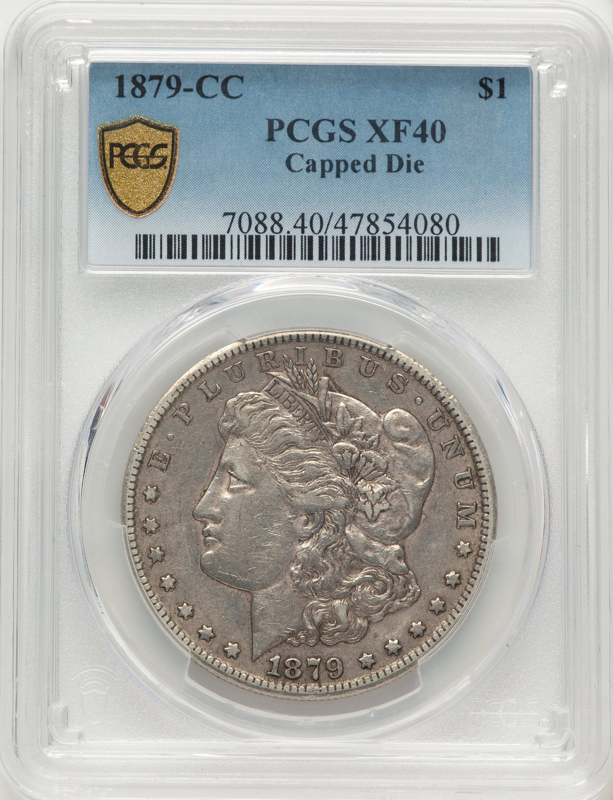 1879-CC CAPPED DIE Morgan Dollar PCGS XF40