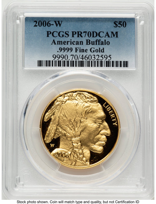 2006-W Proof Gold Buffalo 1 oz Blue Gradient PCGS PR70