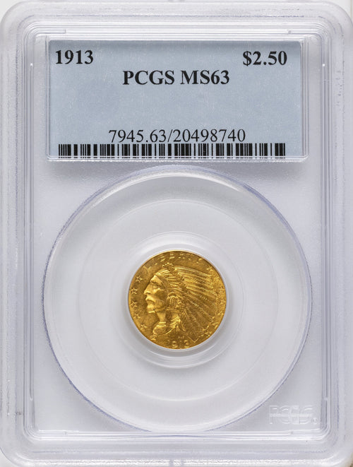 1913 $2.50 Indian Quarter Eagle PCGS MS63